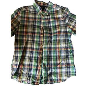 Ralph Lauren green blue red yellow plaid shirt size 10-12